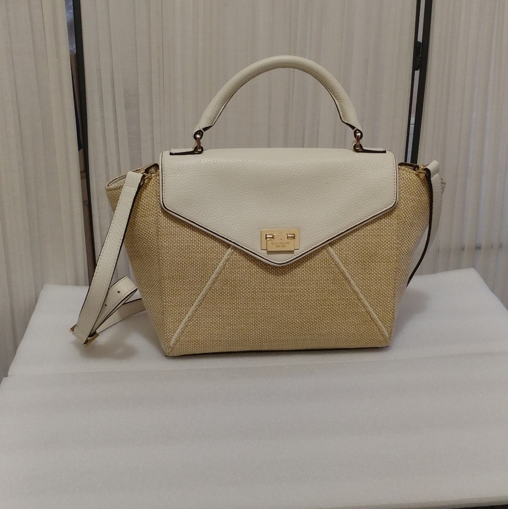 Kate Spade Leather Straw Shoulder Bag